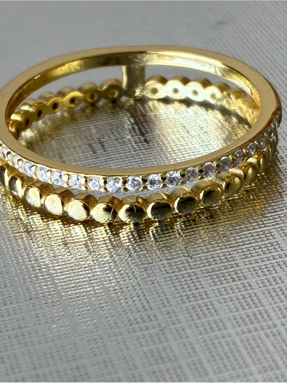 Sterling Silver Gold Tone Ring Sz 9